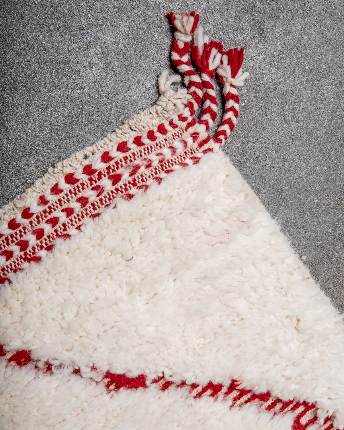 Modern, designer, handcrafted Berber rug from Morocco. Beniourain carpet with beautiful colours and patterns and fluffy wool texture.