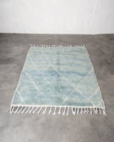 Modern, designer, handcrafted Berber rug from Morocco. Beniourain carpet with beautiful colours and patterns and fluffy wool texture.