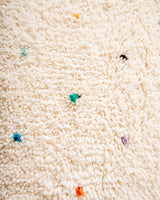 Modern, designer, handcrafted Berber rug from Morocco. Beniourain carpet with beautiful colours and patterns and fluffy wool texture.