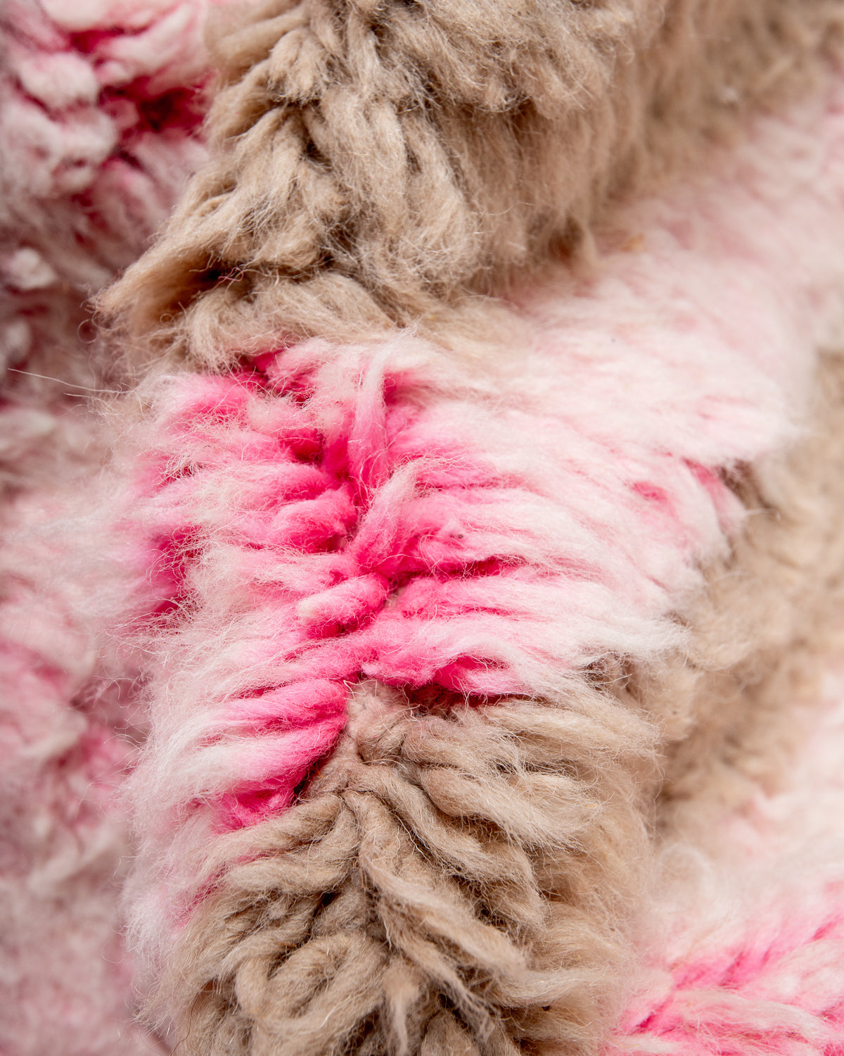 Modern, designer, handcrafted Berber runner rug from Morocco. Beniourain carpet with beautiful colours and patterns and fluffy wool texture.