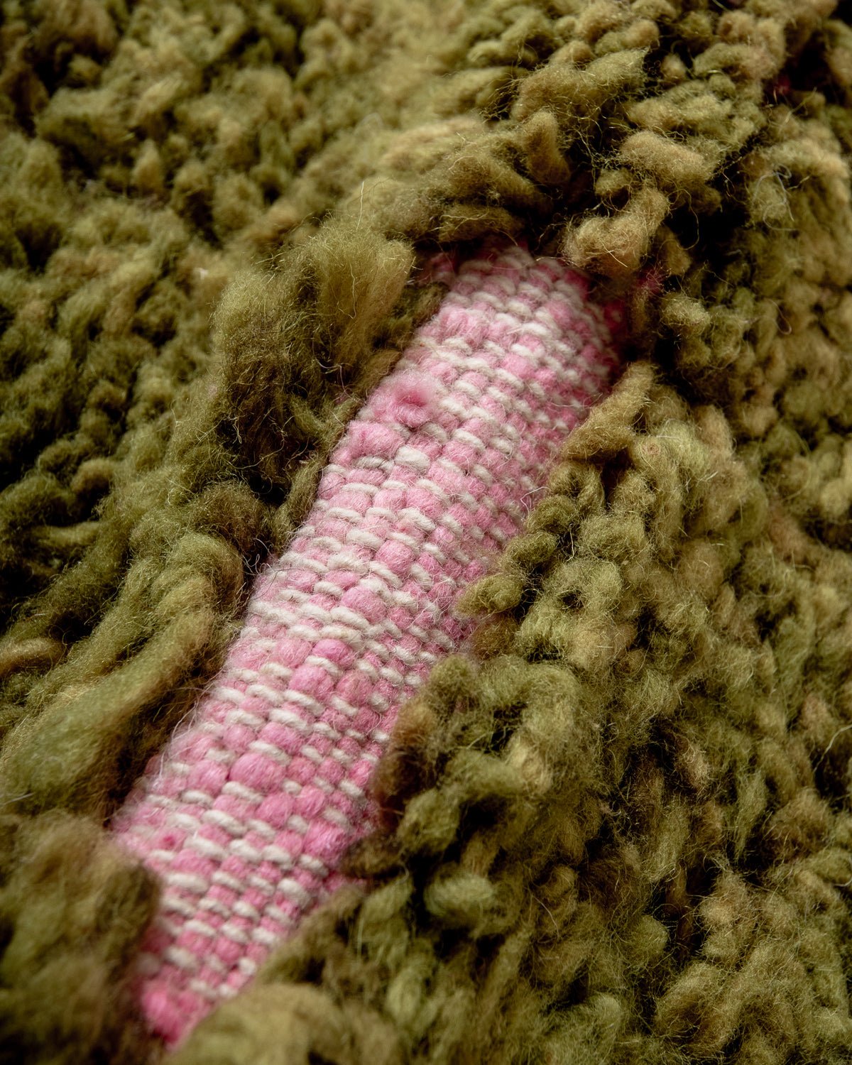 Modern, designer, handcrafted Berber rug from Morocco. Beniourain carpet with beautiful colours and patterns and fluffy wool texture. 