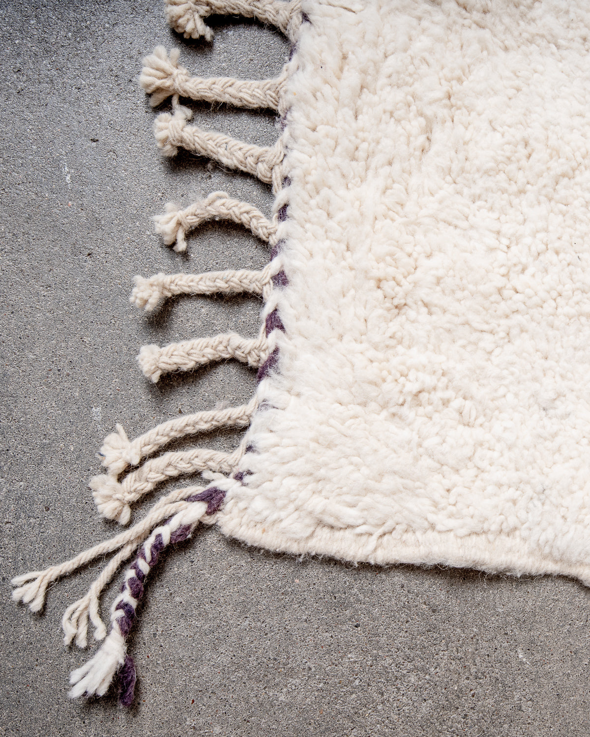 Modern, designer, handcrafted Berber rug from Morocco. Beniourain carpet with beautiful colours and patterns and fluffy wool texture. 