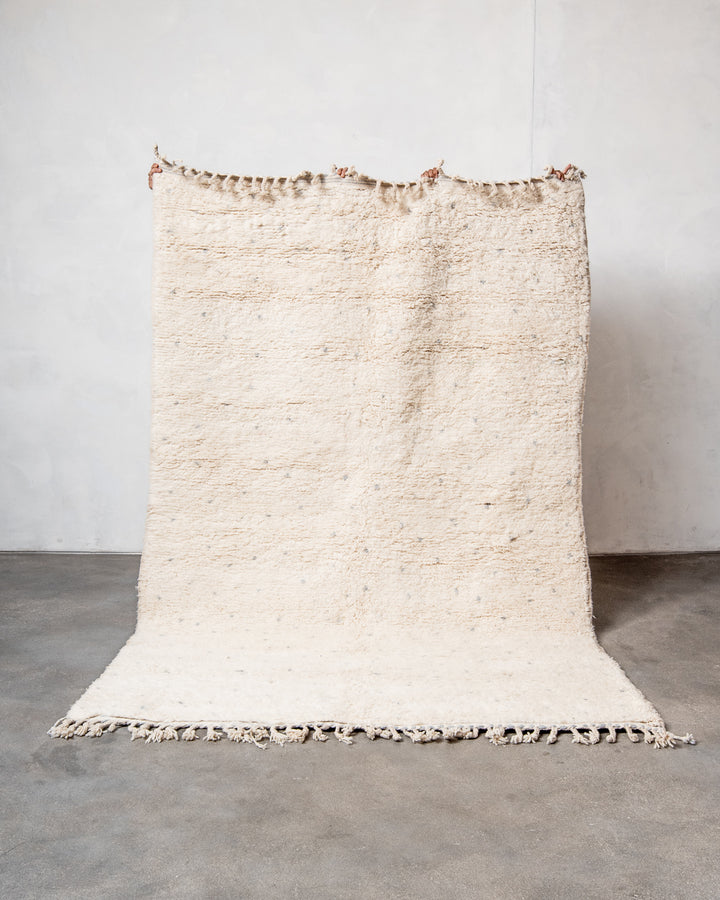 Modern, designer, handcrafted Berber rug from Morocco. Beniourain carpet with beautiful colours and patterns and fluffy wool texture.