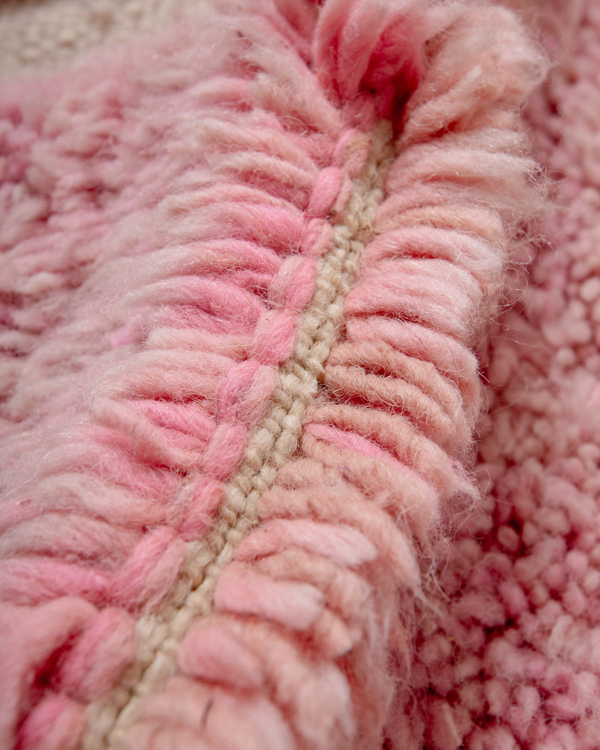 Modern, designer, handcrafted Berber rug from Morocco. Beniourain carpet with beautiful colours and patterns and fluffy wool texture. 