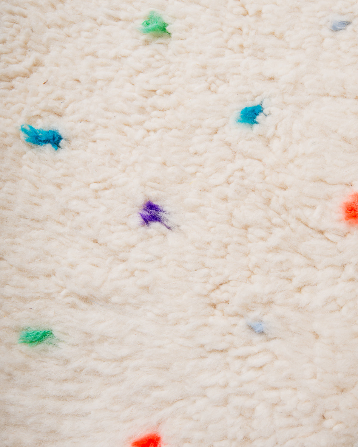 Modern, designer, handcrafted Berber rug from Morocco. Beniourain carpet with beautiful colours and patterns and fluffy wool texture. 