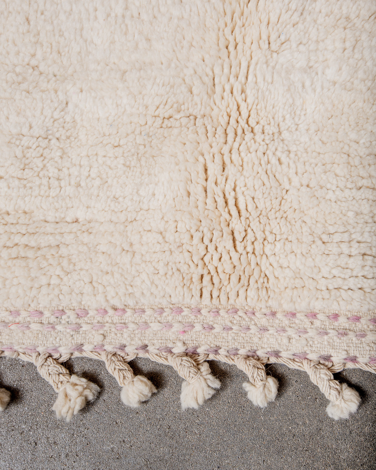 Modern, designer, handcrafted Berber rug from Morocco. Beniourain carpet with beautiful colours and patterns and fluffy wool texture.