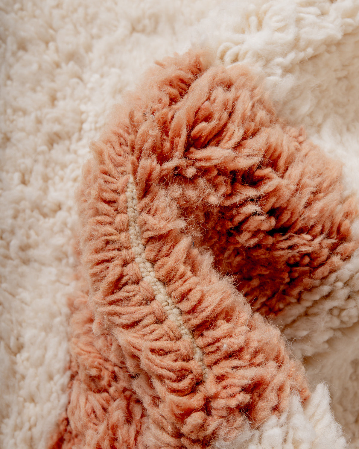 Modern, designer, handcrafted Berber rug from Morocco. Beniourain carpet with beautiful colours and patterns and fluffy wool texture.