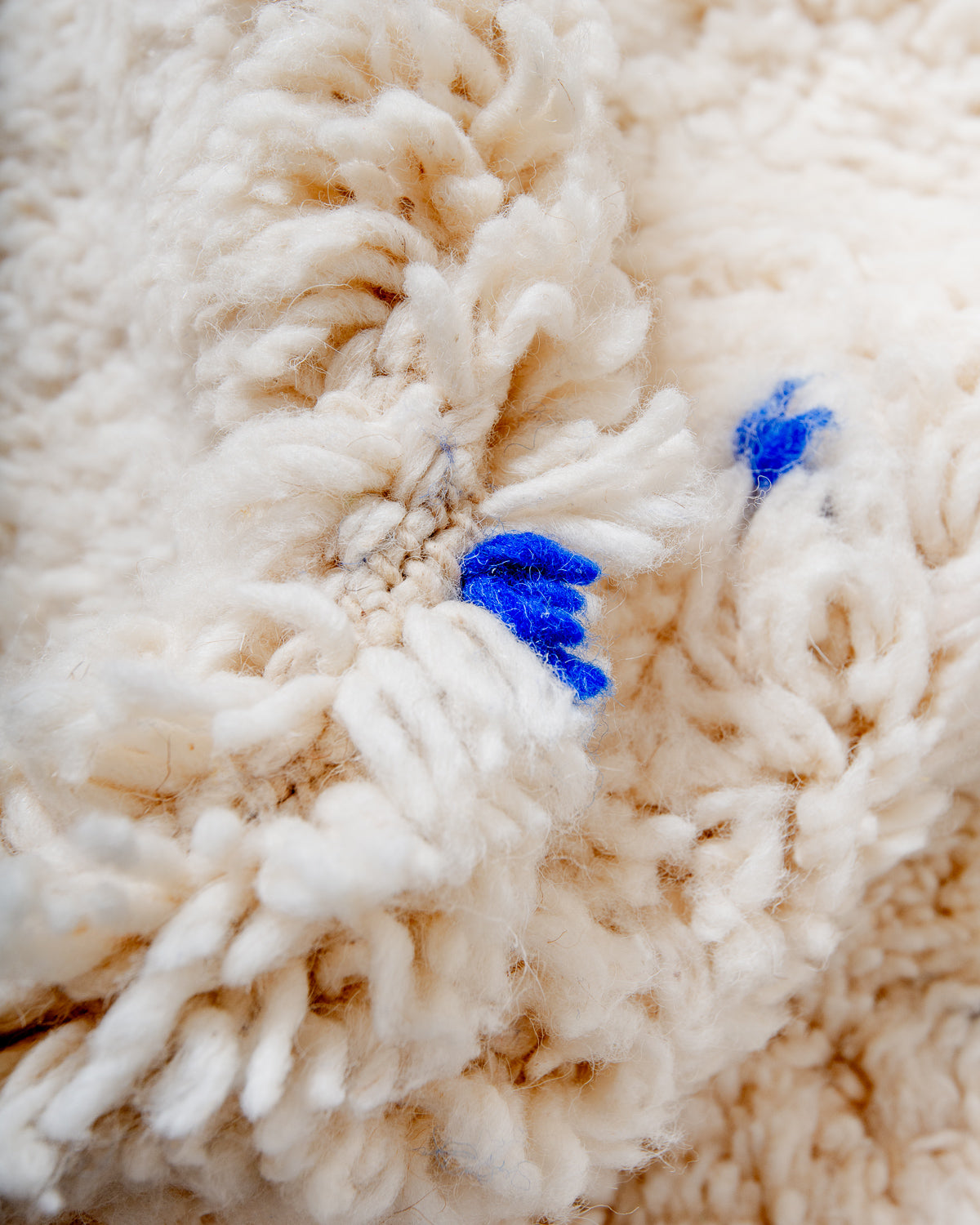 Modern, designer, handcrafted Berber rug from Morocco. Beniourain carpet with beautiful colours and patterns and fluffy wool texture. 