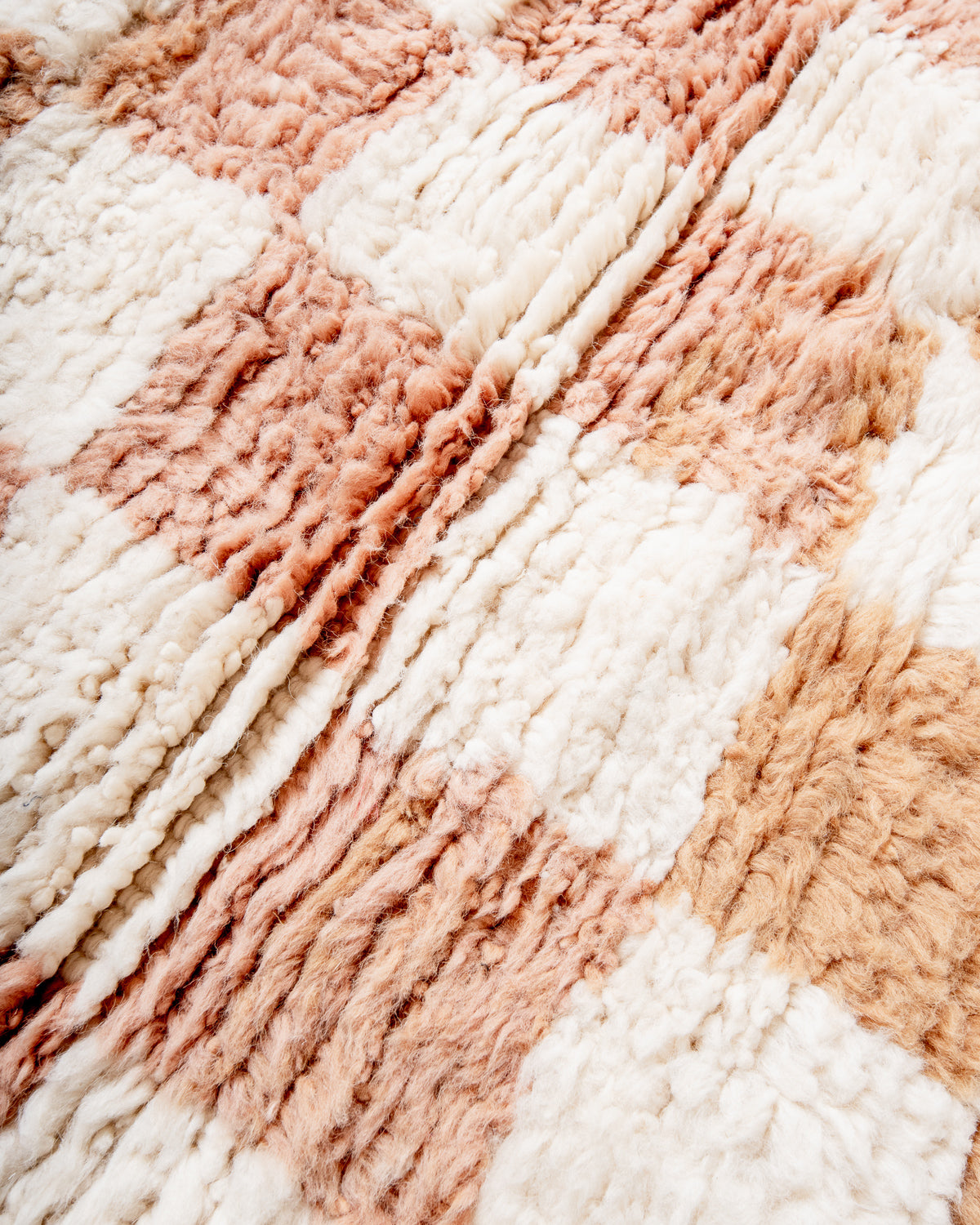 Modern, designer, handcrafted Berber rug from Morocco. Beniourain carpet with beautiful colours and patterns and fluffy wool texture. 