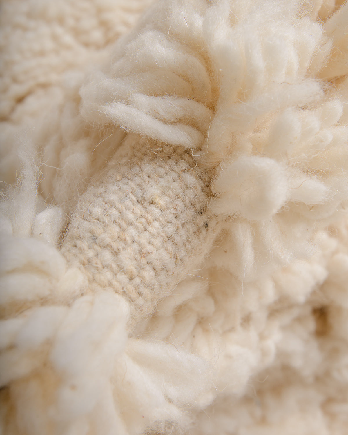 Modern, designer, handcrafted Berber rug from Morocco. Beniourain carpet with minimalist design, natural wool pile and a fluffy texture.