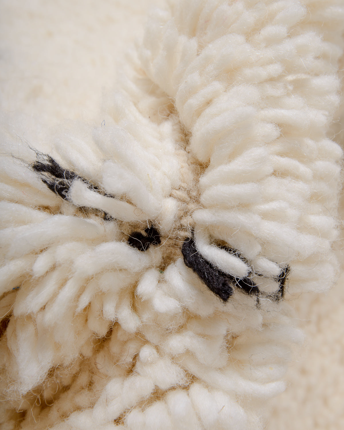 Modern, designer, handcrafted Berber rug from Morocco. Beniourain carpet with minimalist design, natural wool pile and a fluffy texture.