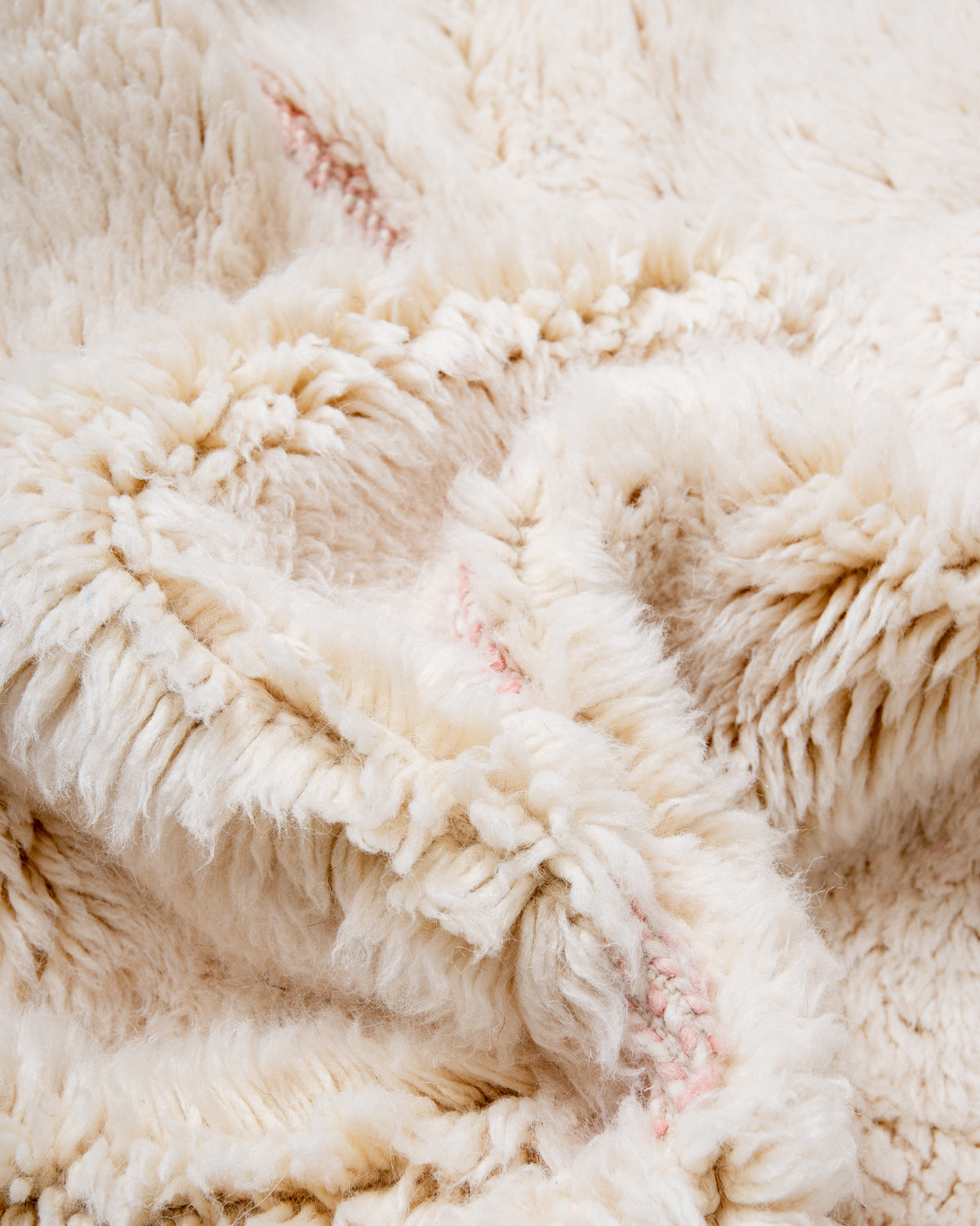 Modern, designer, handcrafted 100% sheep’s wool Berber rug from Morocco. Beni M’rirt carpet with beautiful colours and patterns and fluffy wool texture. 