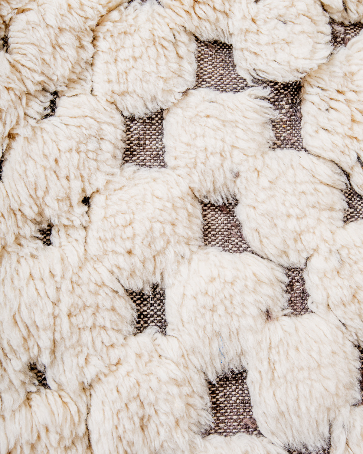 Modern, designer, handcrafted 100% sheep’s wool Berber rug from Morocco. Beni M’rirt carpet with beautiful colours and patterns and fluffy wool texture.