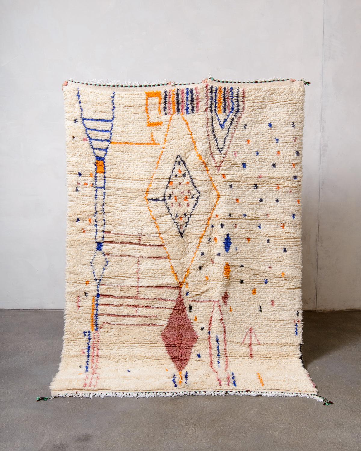 Modern designer handcrafted Berber rug from morocco Azilal with beautiful colors and patterns