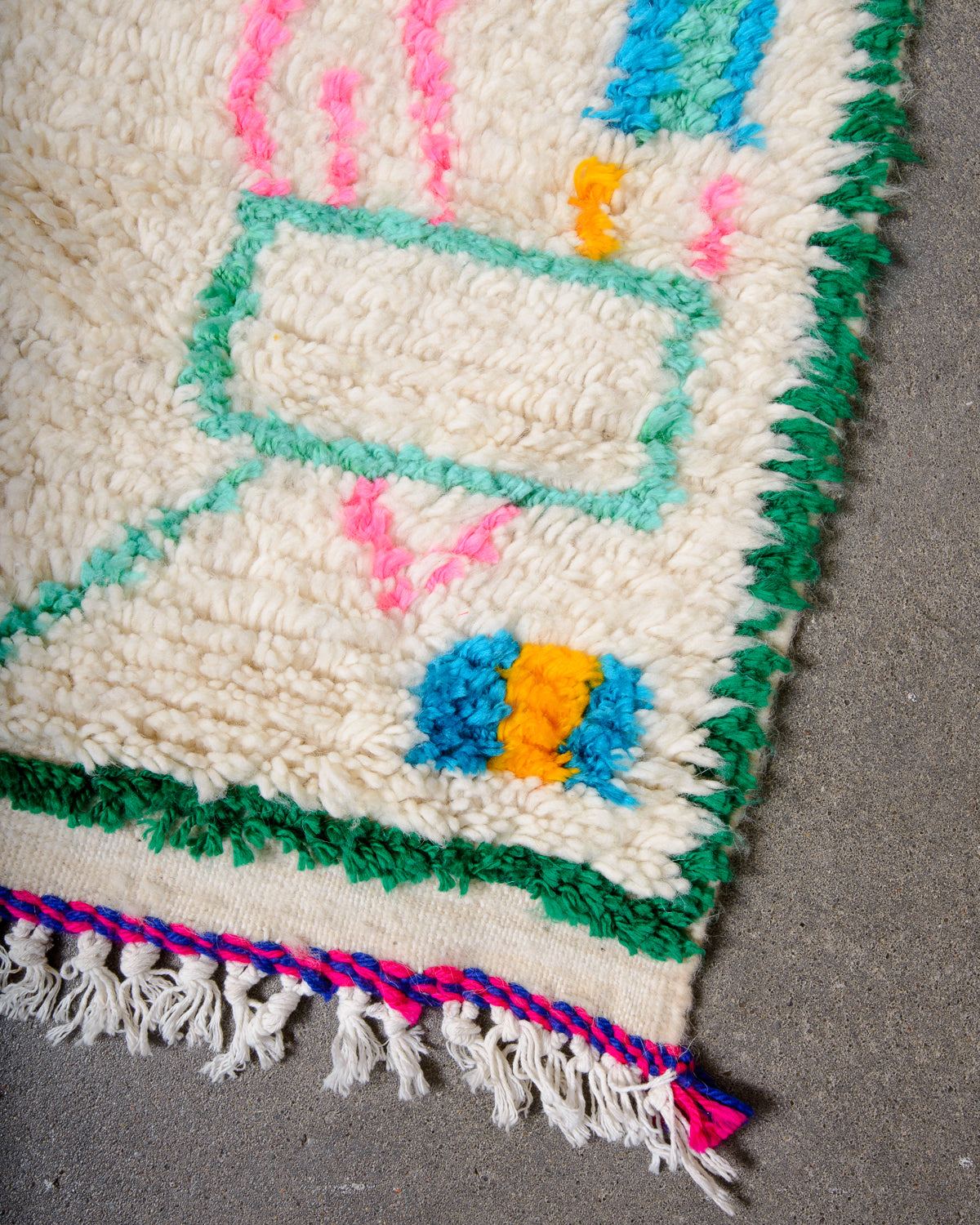 Modern designer handcrafted Berber rug from morocco Azilal with beautiful colors and patterns