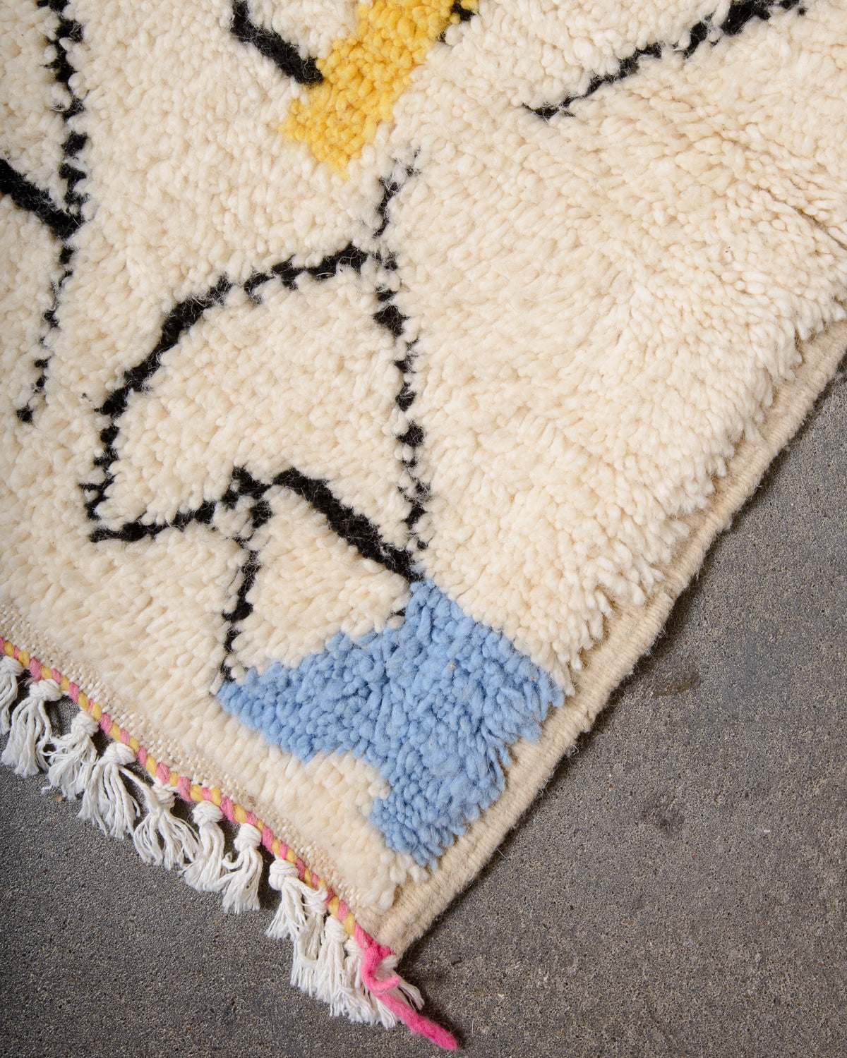 Modern designer handcrafted Berber rug from morocco Azilal with beautiful colors and patterns