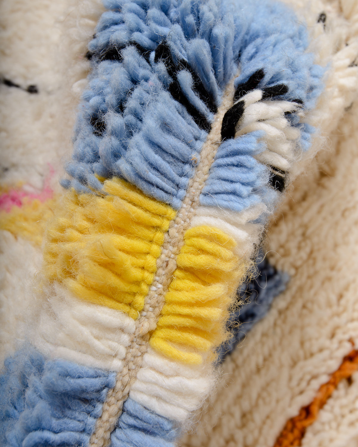 Modern designer handcrafted Berber rug from morocco Azilal with beautiful colors and patterns