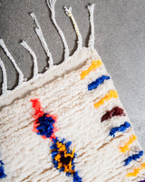 Modern designer handcrafted Berber rug from Morocco. Azilal rug with beautiful colors and patterns. Made of sheep’s wool and colourful cotton.