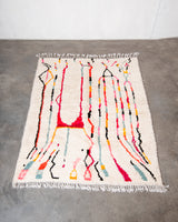 Modern designer handcrafted Berber rug from morocco Azilal with beautiful colors and patterns.