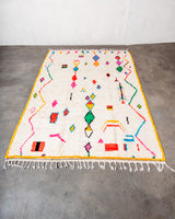Modern designer handcrafted Berber rug from morocco Azilal with beautiful colors and patterns.