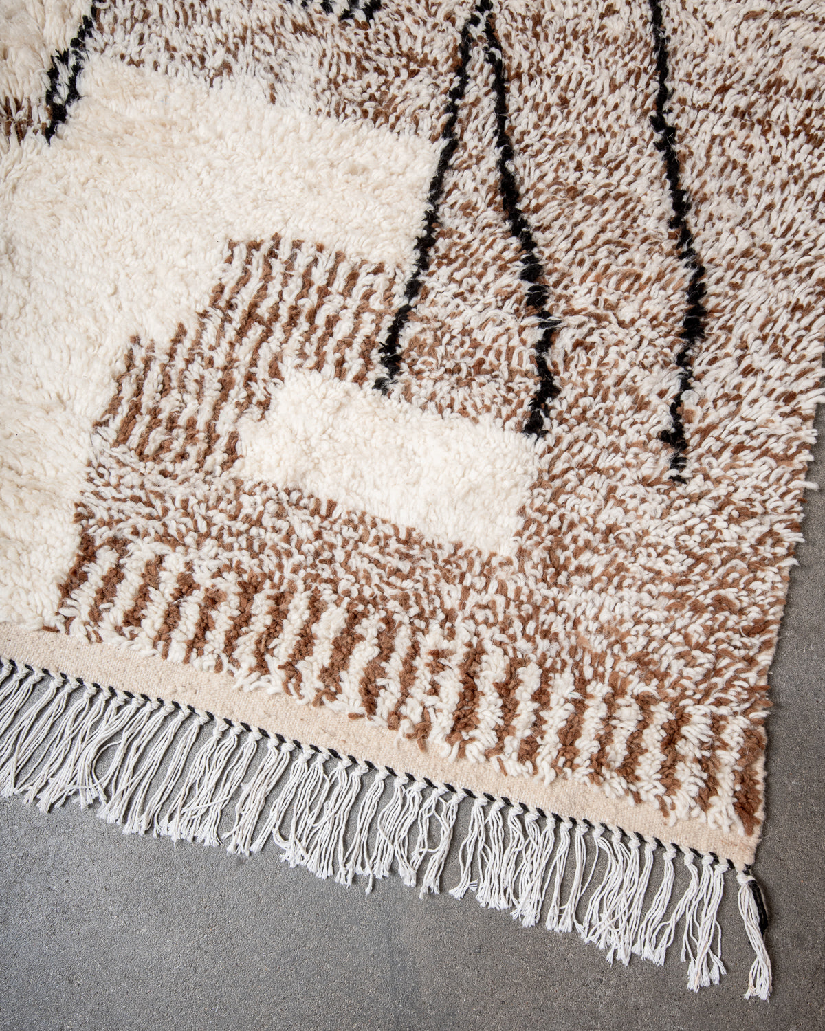 Modern designer handcrafted Berber rug from morocco Azilal with beautiful colors and patterns.