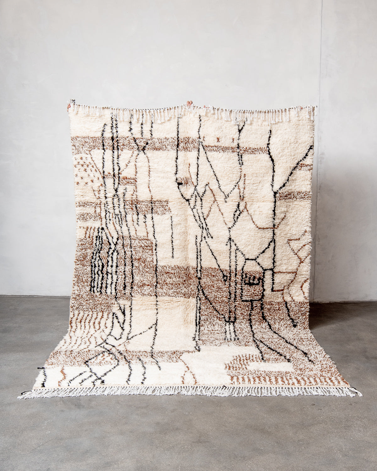 Modern designer handcrafted Berber rug from morocco Azilal with beautiful colors and patterns.