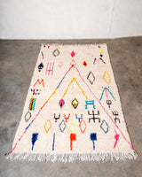 Modern designer handcrafted Berber rug from morocco Azilal with beautiful colors and patterns.