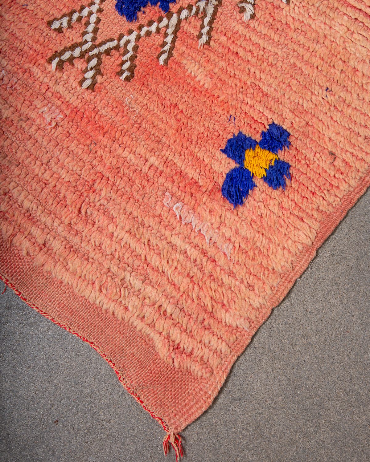 Modern, designer, handcrafted Berber runner rug from Morocco. Vintage carpet with beautiful colours and patterns and fluffy texture.