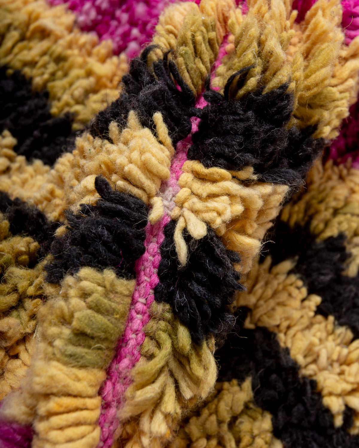 Modern, designer, handcrafted Berber runner rug from Morocco. Vintage carpet with beautiful colours and patterns and fluffy texture