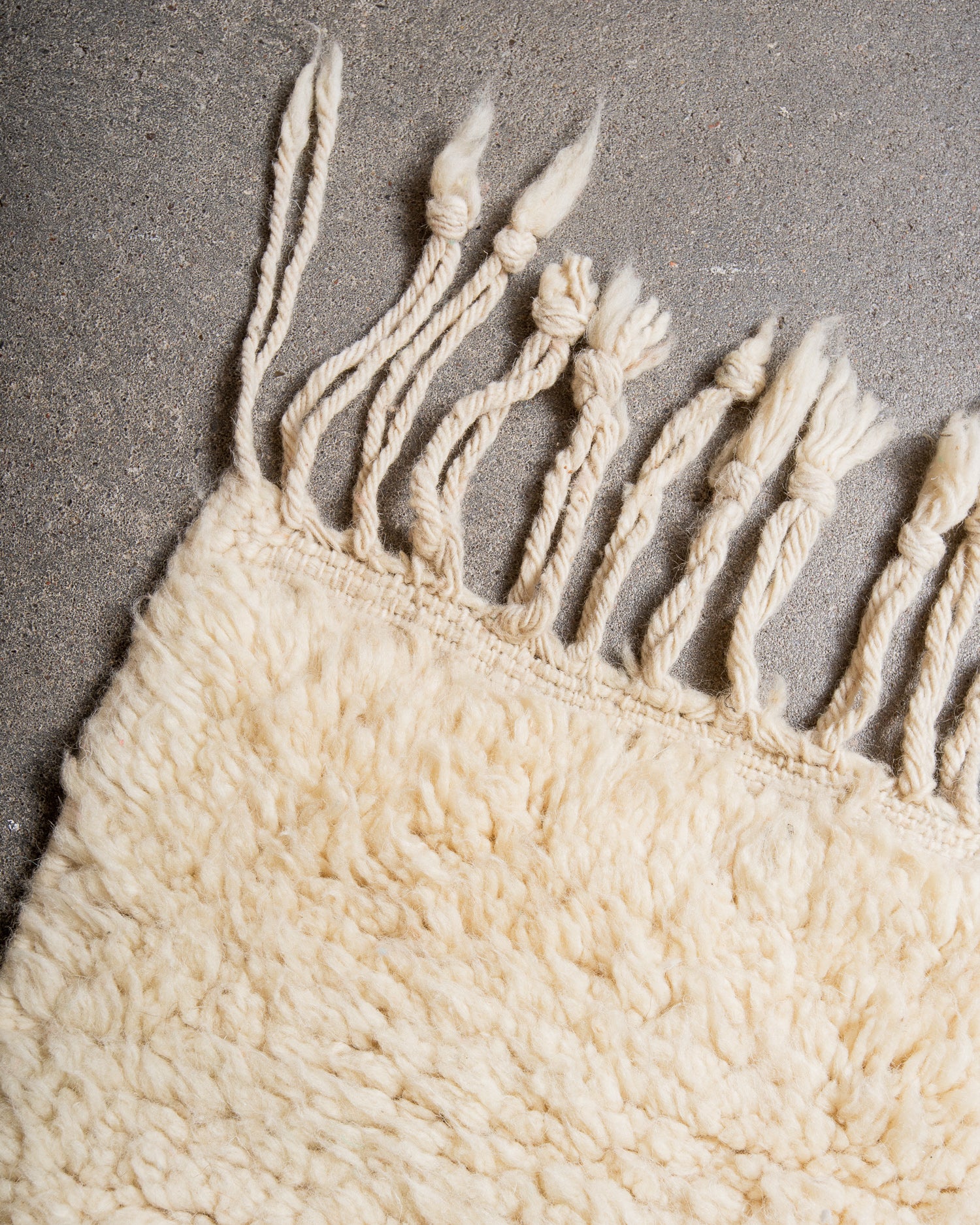 Modern, designer, handcrafted Berber rug from Morocco. Vintage carpet with beautiful colours and patterns and fluffy texture.