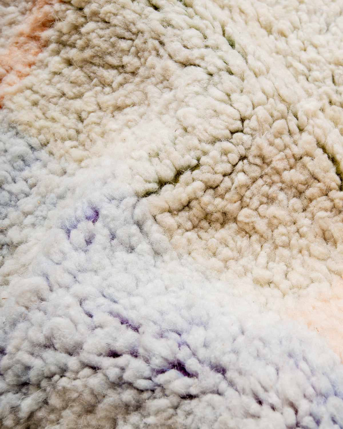 Modern, designer, handcrafted Berber runner rug from Morocco. Vintage carpet with beautiful colours and patterns and fluffy texture.