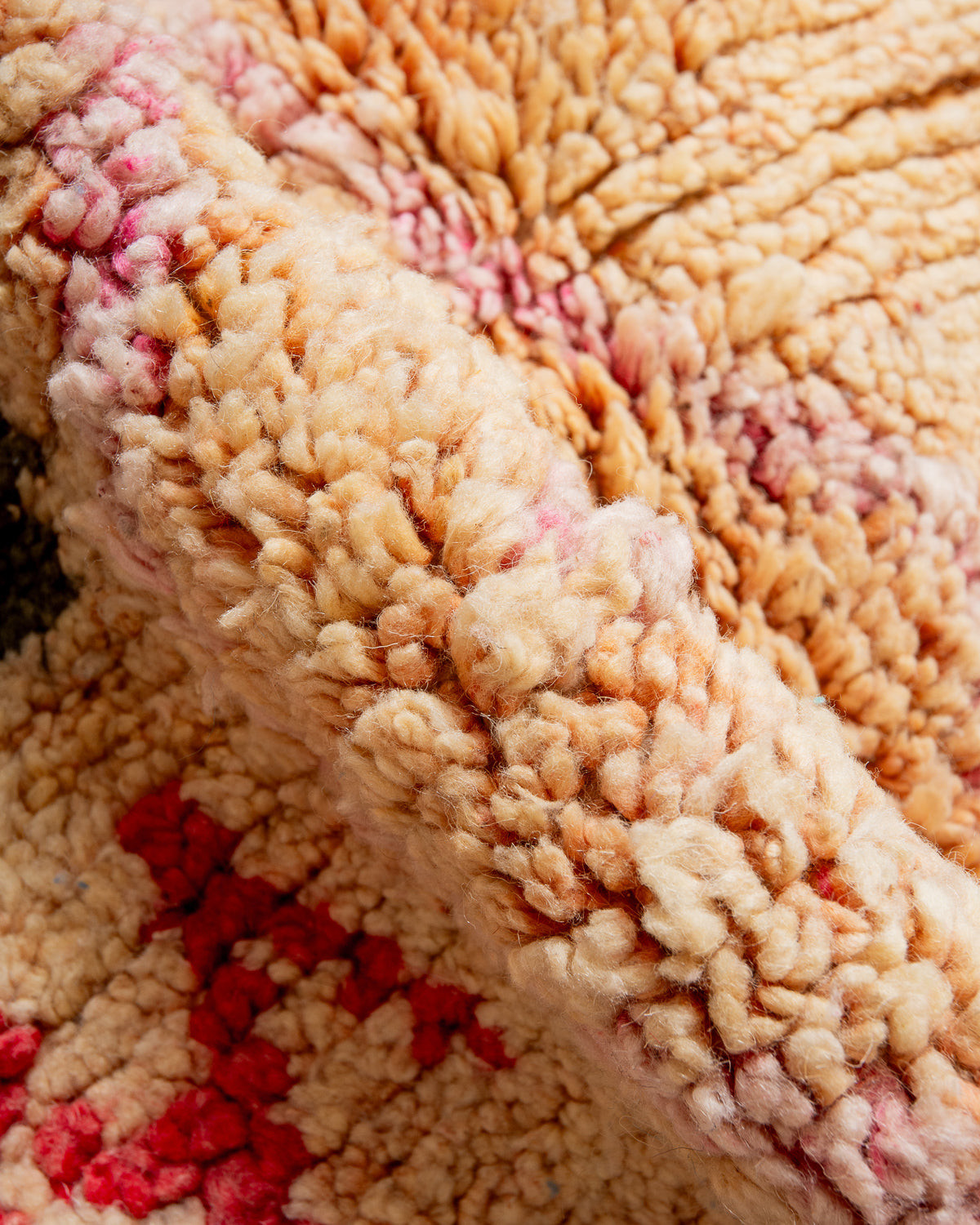 Modern, designer, handcrafted Berber runner rug from Morocco. Vintage carpet with beautiful colours and patterns and fluffy texture.