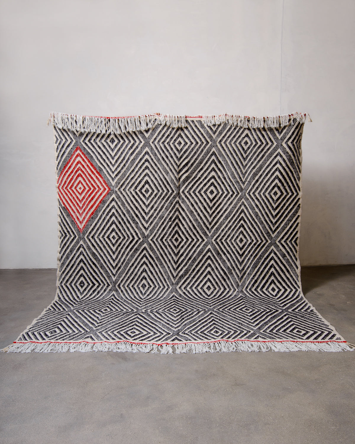 Modern, designer, handcrafted Berber rug from Morocco. Kelim carpet with beautiful designs and robust flat weave. 100% wool.