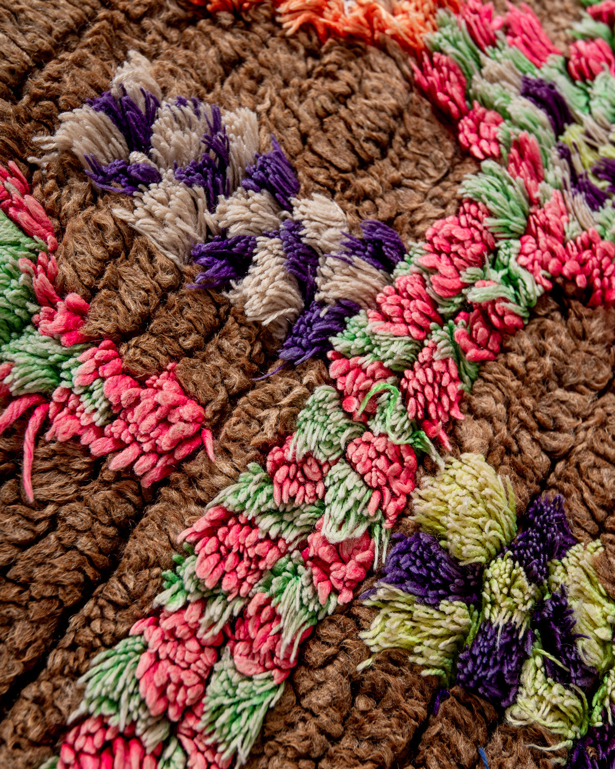 Modern, designer, handcrafted Berber runner rug from Morocco. Vintage carpet with beautiful colours and patterns and fluffy texture.