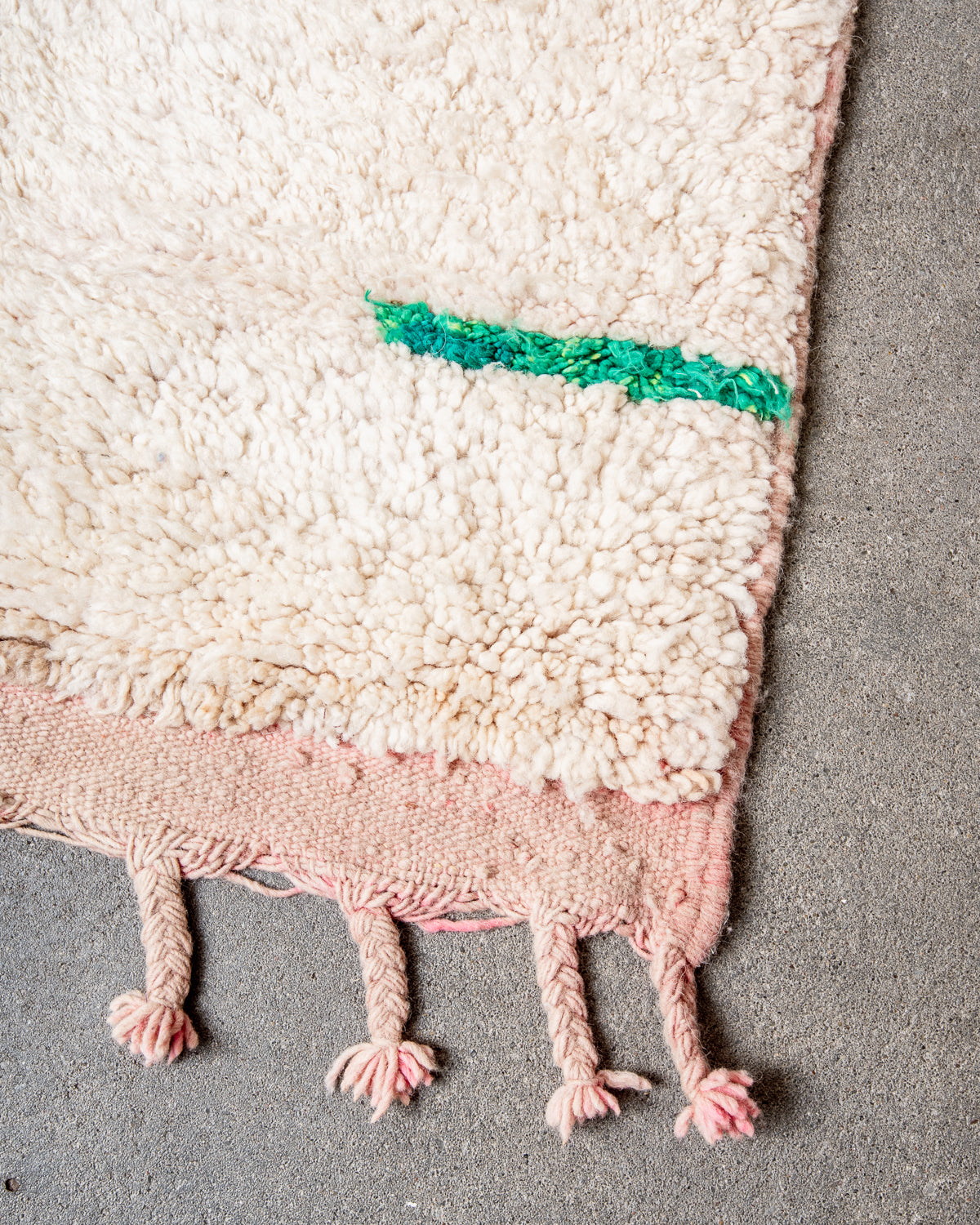 Modern, designer, handcrafted Berber rug from Morocco. Vintage carpet with beautiful colours and patterns and fluffy texture.