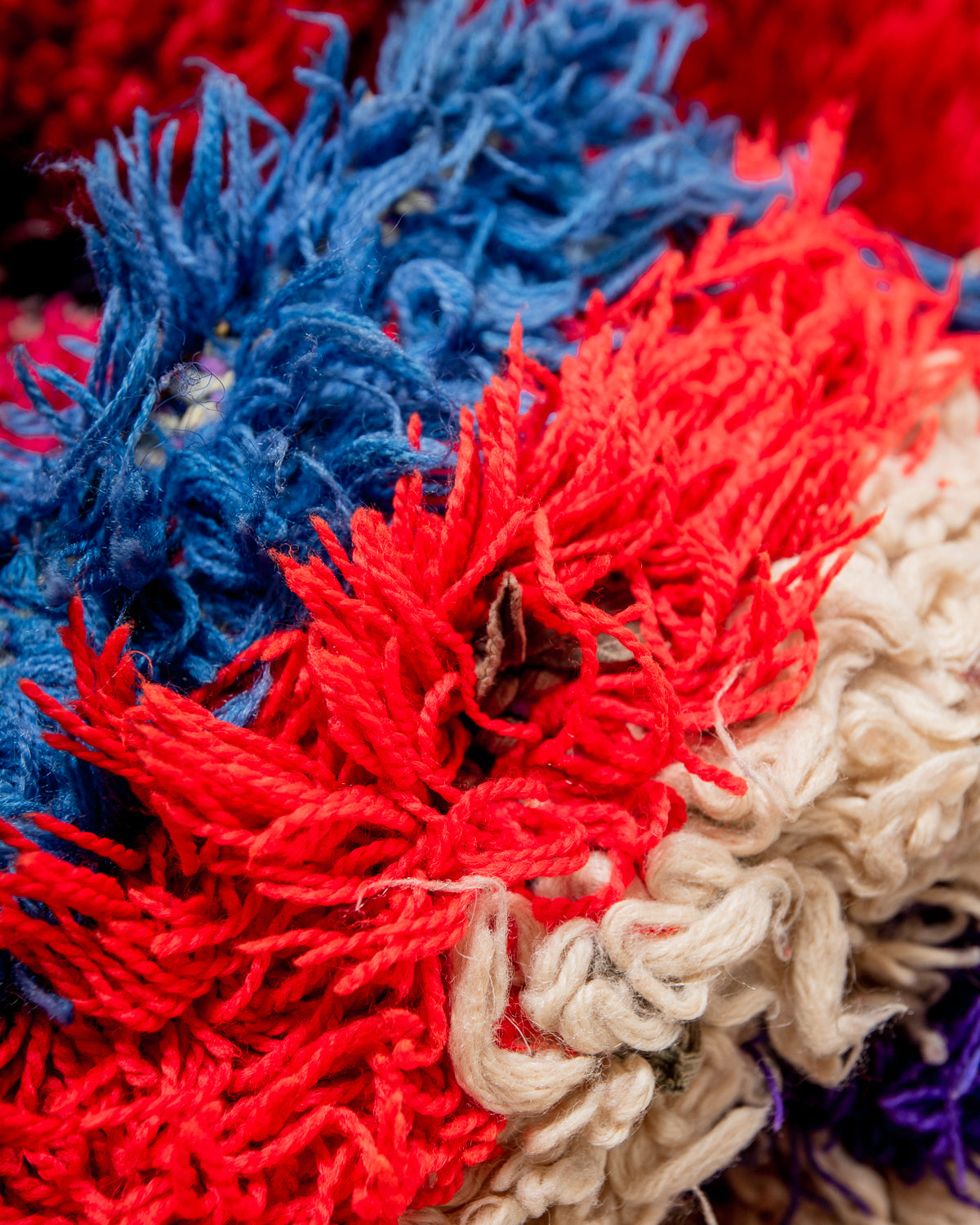 Modern designer vintage handcrafted Berber rug from Morocco. Boucherouite runner rug with beautiful colors and patterns.