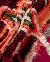 Modern, designer, handcrafted Berber rug from Morocco. Vintage carpet with beautiful colours and patterns and fluffy texture.
