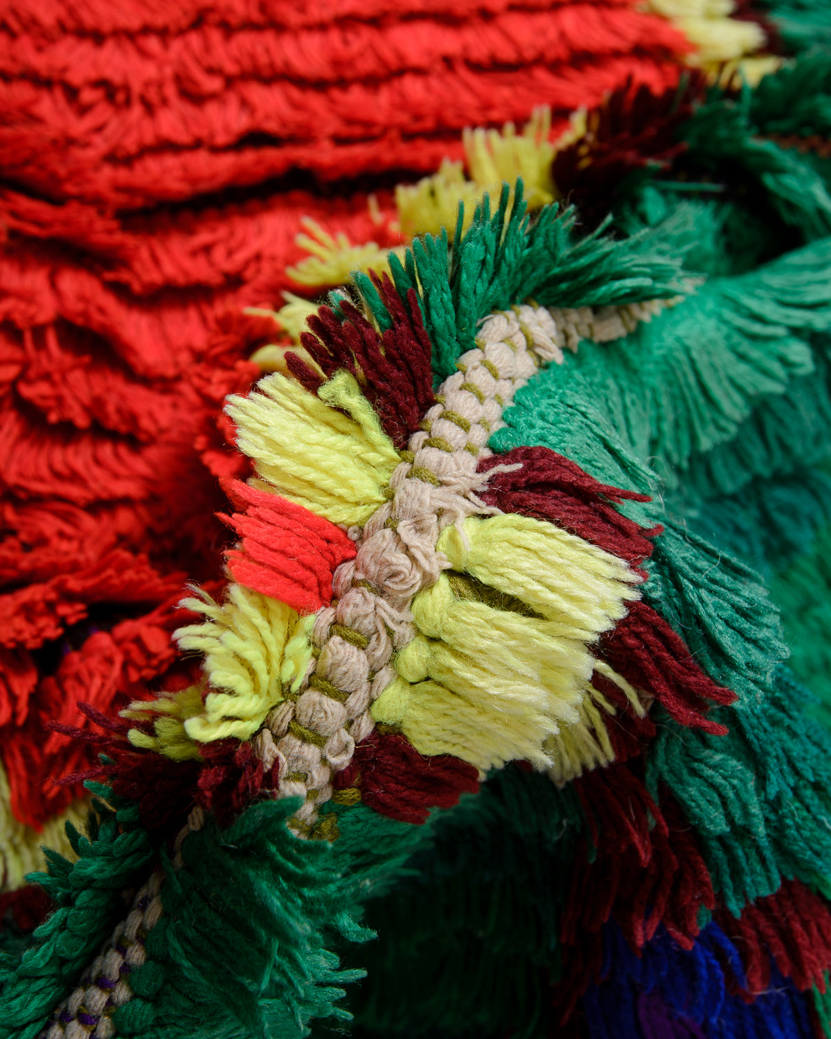 Modern, designer, handcrafted Berber runner rug from Morocco. Vintage carpet with beautiful colours and patterns and fluffy texture.