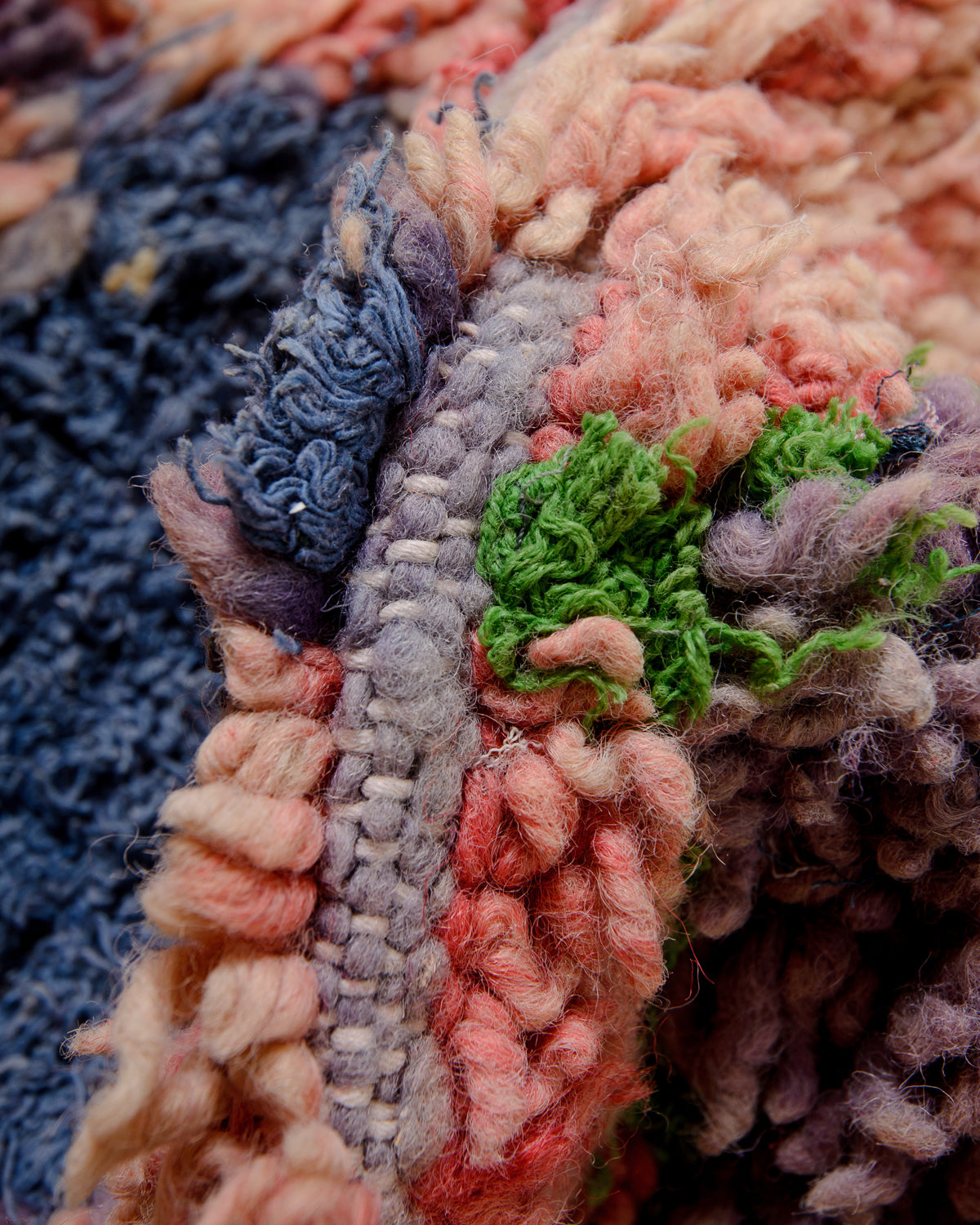 Modern designer vintage handcrafted Berber rug from Morocco. Boucherouite runner rug with beautiful colors and patterns.