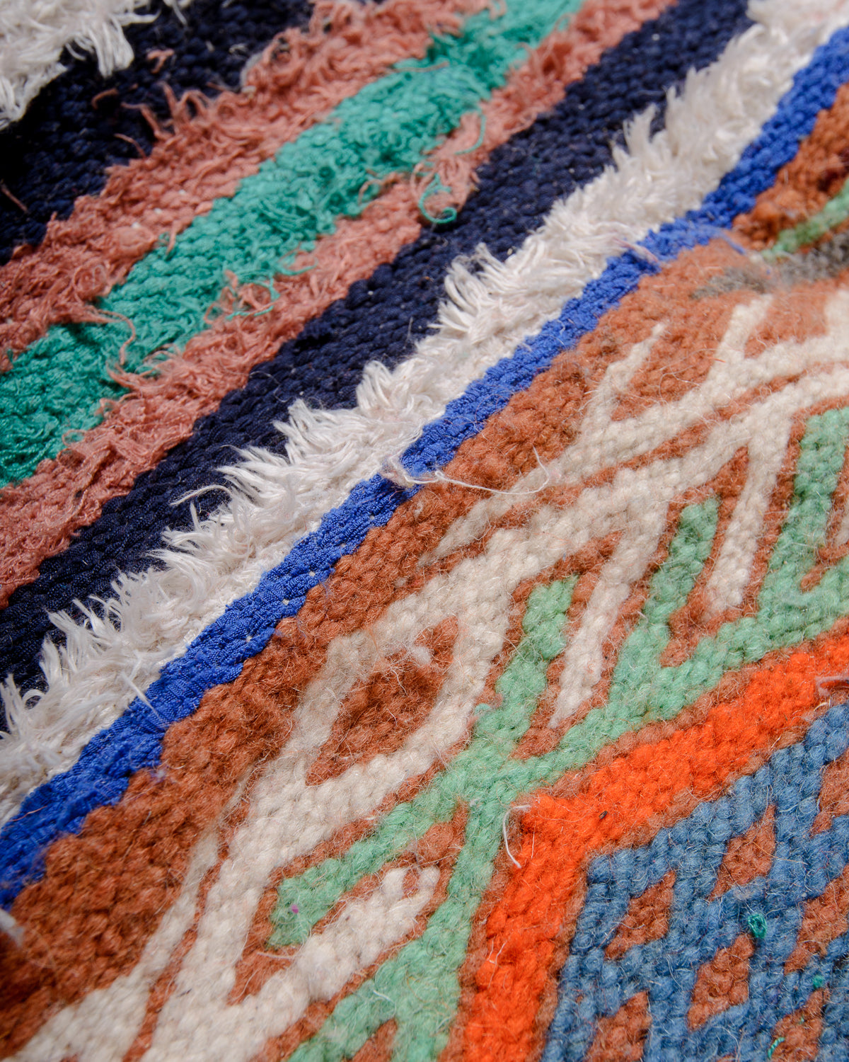 Modern designer handcrafted Berber rug from Morocco. Vintage Kelim with beautiful colours and patterns.