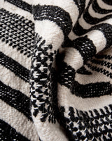 Modern, handcrafted Berber runner rug from Morocco. Flat-woven Kelim carpet in black and white design. Made of 100% wool.