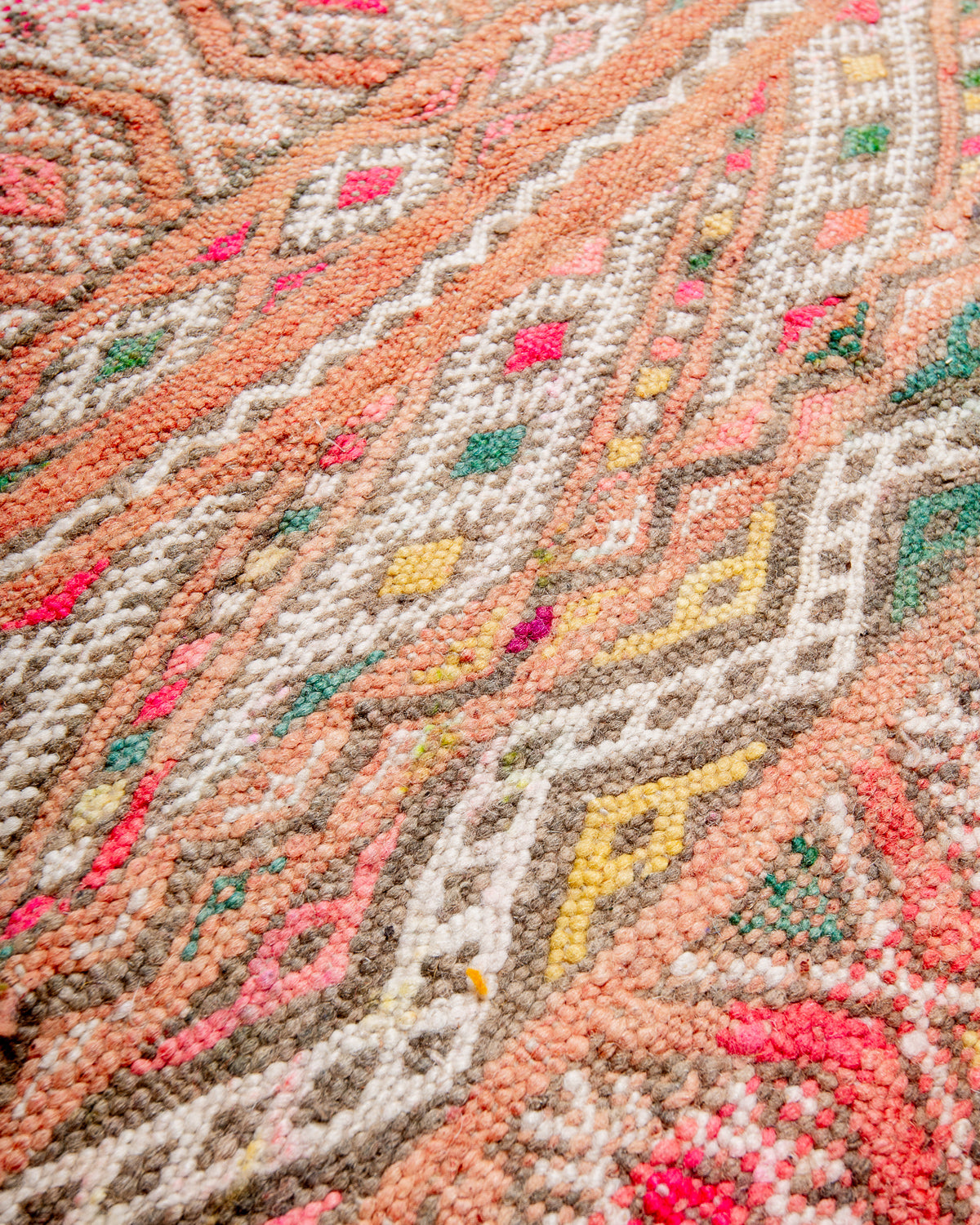 Modern, designer, handcrafted Berber rug from Morocco. Vintage Kelim carpet with beautiful designs and robust flat weave out of wool.