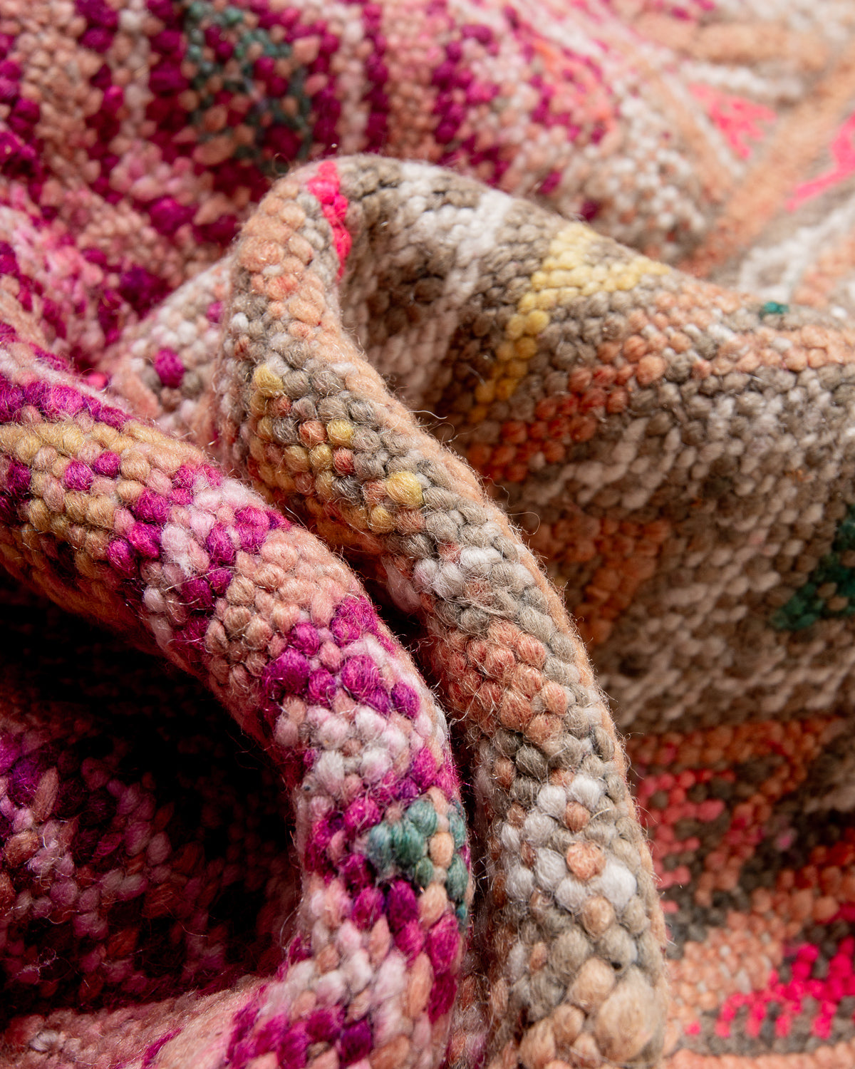 Modern, designer, handcrafted Berber rug from Morocco. Vintage Kelim carpet with beautiful designs and robust flat weave out of wool.