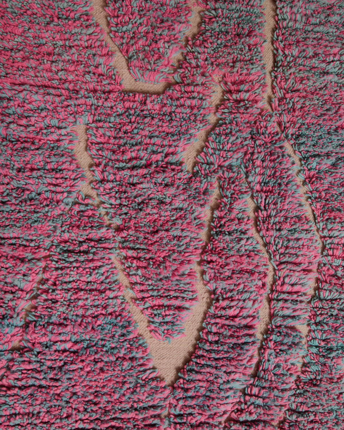 Close up of vintage boujaad rug showing texture.