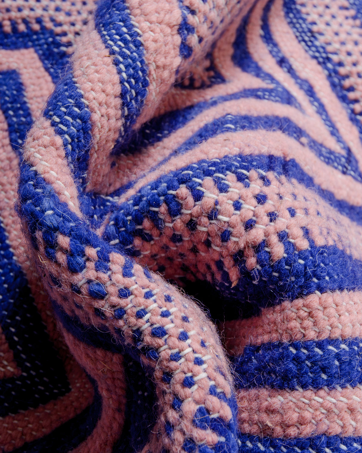 Detail of flat-woven wool of a kelim rug.