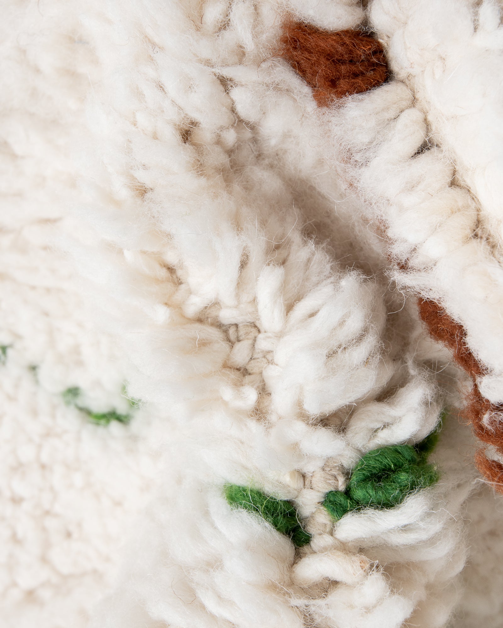 Modern, designer, handcrafted Berber rug from Morocco. Beniourain carpet with beautiful colours and patterns and fluffy wool texture. 