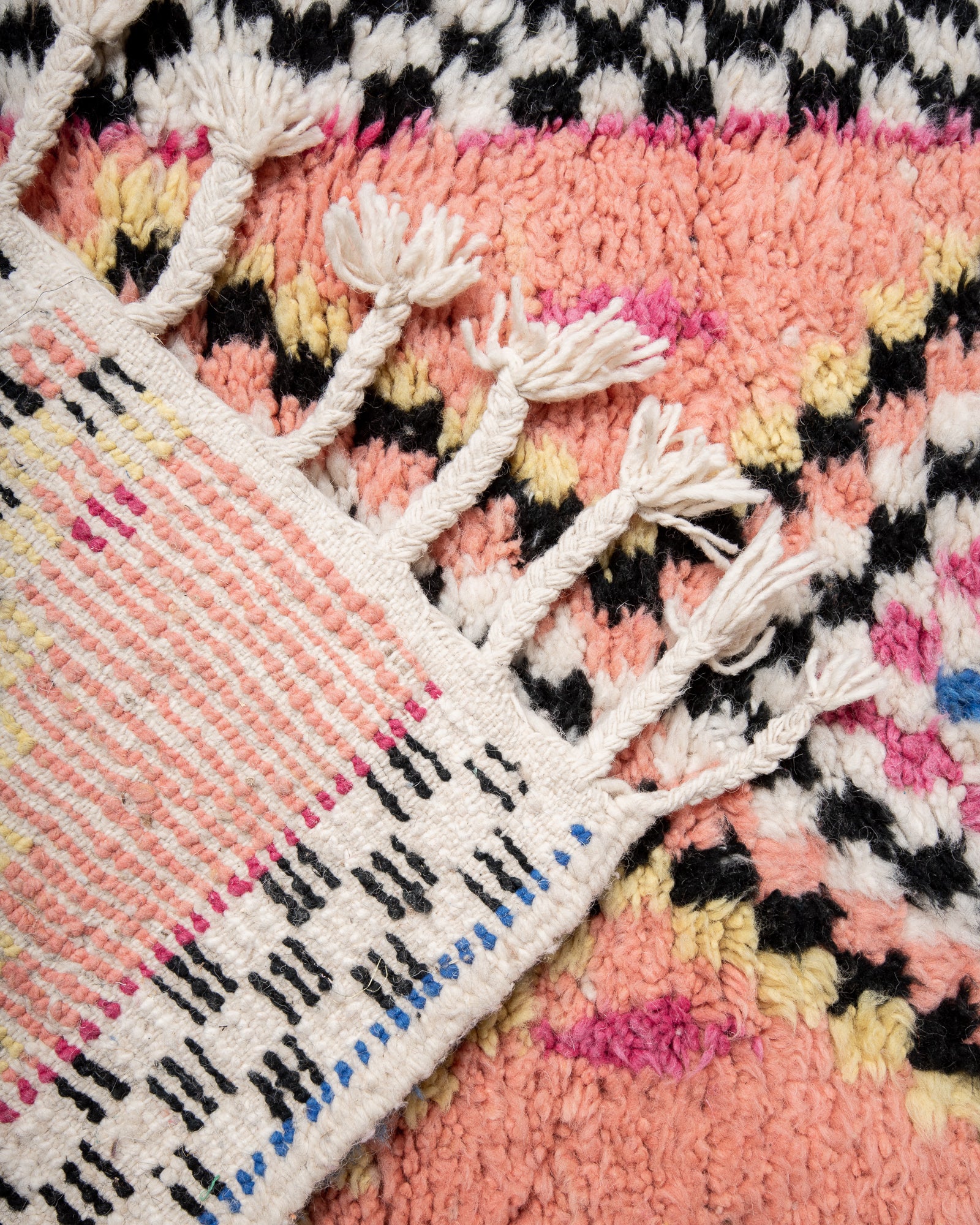 Modern designer handcrafted Berber runner rug from Morocco. Beniourain with beautiful colours and patterns.