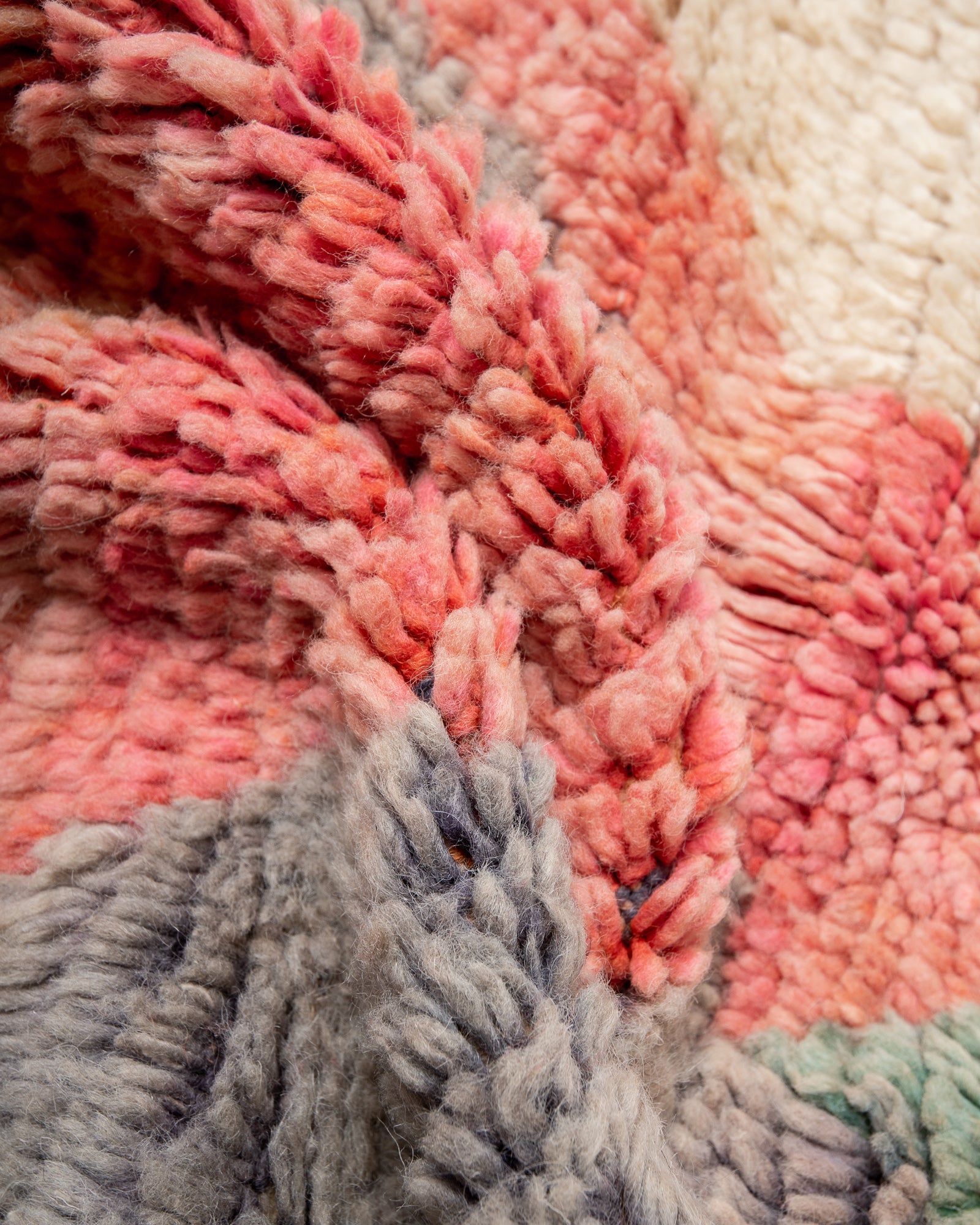 Modern designer handcrafted Berber rug from Morocco. Boujed with beautiful colors and patterns.