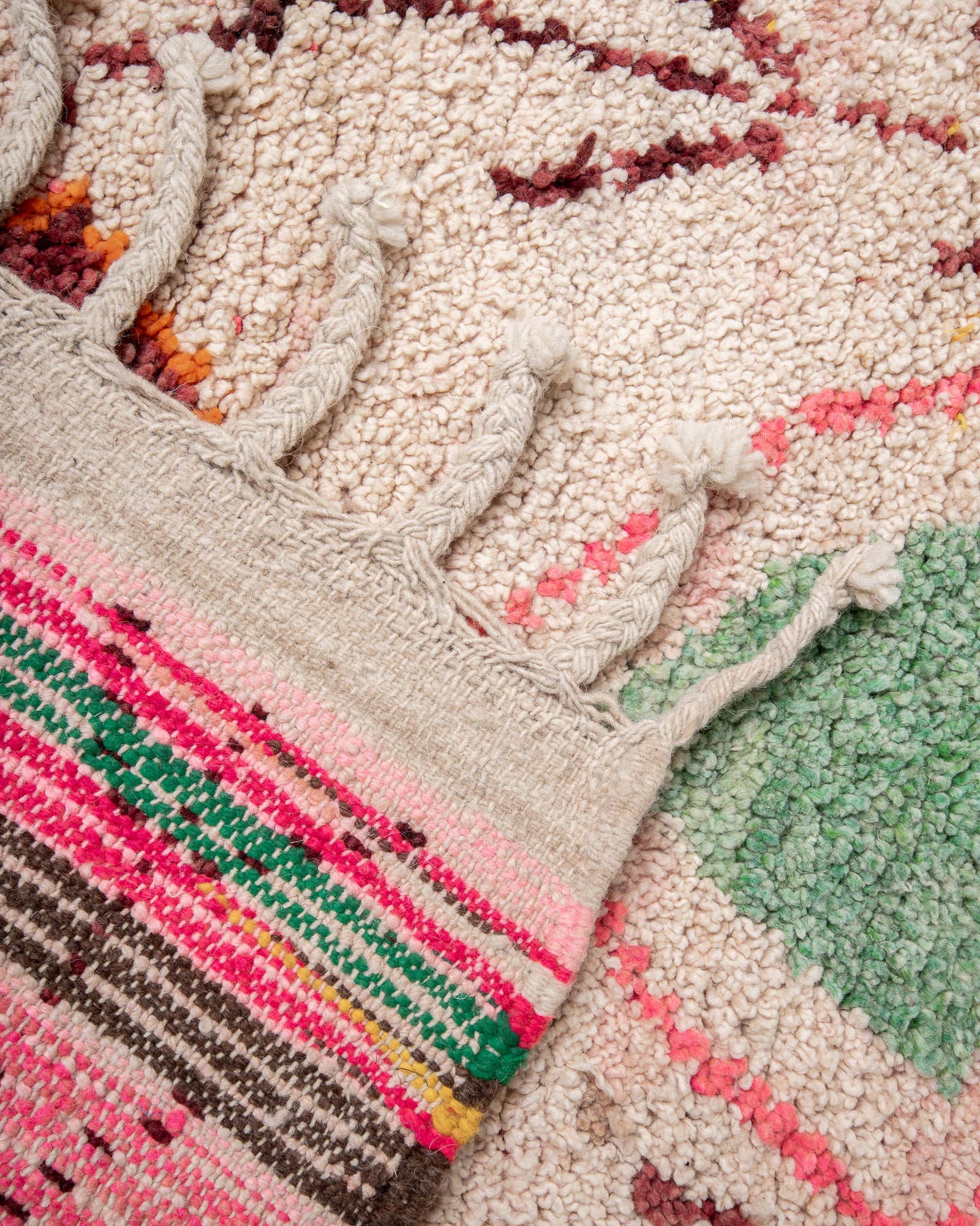 Modern designer handcrafted Berber runner rug from Morocco. Beniourain with beautiful colors and patterns.