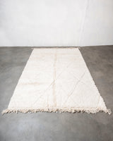 Modern, designer, handcrafted Berber rug from Morocco. Beniourain carpet with beautiful colours and patterns and fluffy wool texture. 
